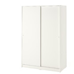 KLEPPSTAD Wardrobe with sliding doors, white, 117x176 cm