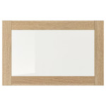 SINDVIK Glass door, oak effect, clear glass, 60x38 cm