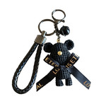 ECarla Keychain Key Ring Black Teddy Bear