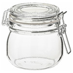 KORKEN Jar with lid, clear glass, 0.5 l