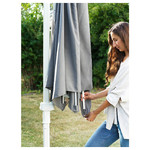 HÖGÖN / IGGÖN Parasol, hanging with base, grey/dark grey, 270 cm