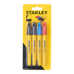 Stanley Assorted Fine Tip Permanent Marker Pen, Pack of 4