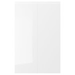 VOXTORP 2-p door f corner base cabinet set, left-hand/high-gloss white, 25x80 cm