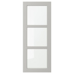 LERHYTTAN Glass door, light grey, 40x100 cm