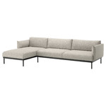 ÄPPLARYD 4-seat sofa with chaise longue, Lejde light grey