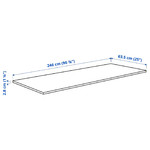 EKBACKEN Worktop, white marble effect, laminate, 246x2.8 cm