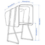 MITTZON Focus workstation, beige/white, 95x87x155 cm