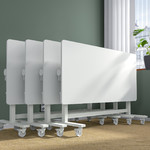 MITTZON Foldable table with castors, white, 140x70 cm