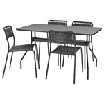 VIHOLMEN Table+4 chairs, outdoor, dark grey/dark grey