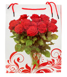 Gift Bag Flowers L, 1pc, assorted patterns