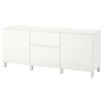 BESTÅ Storage combination with drawers, white/Västerviken/Stubbarp white, 180x42x74 cm