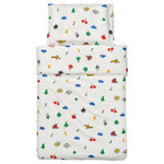 GRÖNFINK Duvet cover 1 pillowcase for cot, multicolour, 110x125/35x55 cm
