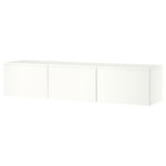 BESTÅ TV bench with doors, white, Västerviken white, 180x42x38 cm