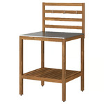 NÄMMARÖ Open kitchen unit, light brown stained/stainless steel outdoor, 80x62 cm
