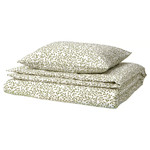 SORGMANTEL Duvet cover and pillowcase, white/green, 150x200/50x60 cm