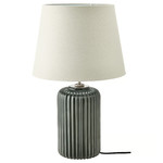 SNÖBYAR Table lamp, grey-turquoise ceramic, grey, 52 cm