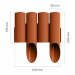 Garden Edging 4pcs 2.3m, brick-colour