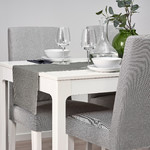 SVARTSENAP Table-runner, grey, 35x130 cm