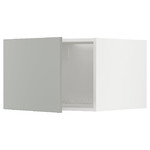 METOD Top cabinet for fridge/freezer, white/Havstorp light grey, 60x40 cm