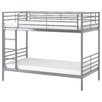 SVÄRTA Bunk bed frame, silver colour, 90x200 cm