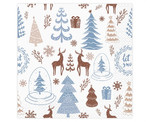 Napkins Christmas Hello Winter 33x33cm 20pcs, white