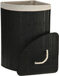 Corner Laundry Basket, bamboo, black