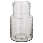 KONSTFULL Vase, clear glass/patterned, 26 cm