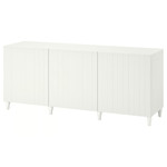 BESTÅ Storage combination with doors, white, Sutterviken/Kabbarp white, 180x42x74 cm