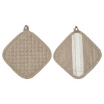 VÄLVÅRDAD Pot holder, beige, 19x19 cm