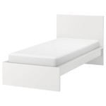 MALM Bed frame, high, white, Lönset, 90x200 cm