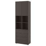 EKET Storage combination with feet, dark grey, 70x35x212 cm