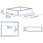 KOMPLEMENT Drawer with glass front, white stained oak effect, 75x58 cm