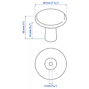 KALERUM Knob, brass-colour, 30 mm