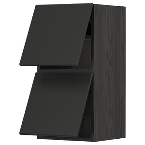 METOD Wall cabinet horizontal w 2 doors, black/Kungsbacka anthracite, 40x80 cm