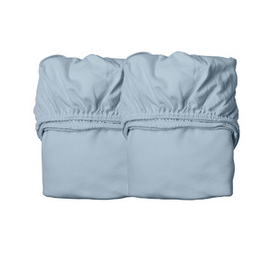 LEANDER Sheet for Junior cot, 2 pcs, dusty blue