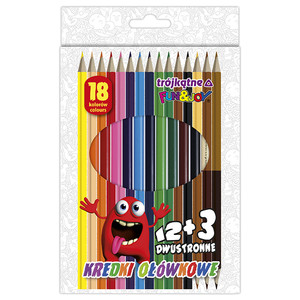 Colour Pencils 18 Colours, 12+3 Double-sided