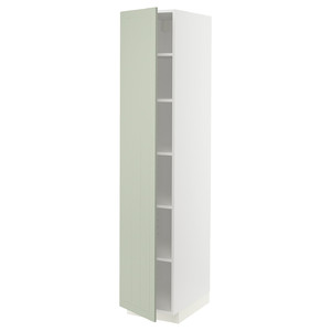 METOD High cabinet with shelves, white/Stensund light green, 40x60x200 cm