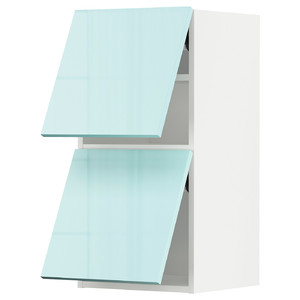 METOD Wall cabinet horizontal w 2 doors, white Järsta/high-gloss light turquoise, 40x80 cm