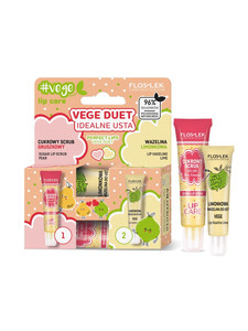 FLOS-LEK Lip Care Set Vege Perfect Lips - Sugar Scrub & Vaseline 96% Natural Vegan