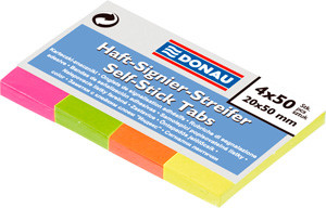 Donau Self-Stick Tabs 4 Colour x 50pcs