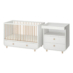 MYLLRA 2-piece baby furniture set, white, 70x140 cm