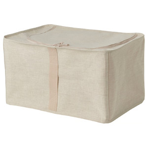 PURRPINGLA Storage case, textile/beige, 34x51x28 cm