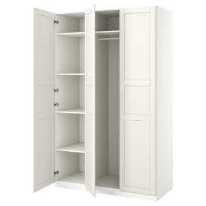 PAX / TYSSEDAL Wardrobe combination, white, 150x60x236 cm