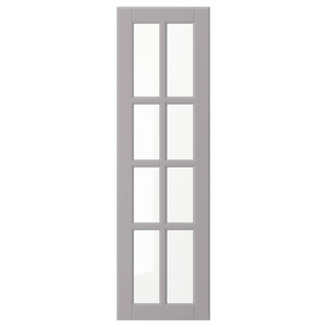 BODBYN Glass door, grey, 30x100 cm