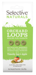 Selective Naturals Orchard Loops Snacks for Rabbits Timothy Hay & Apple 80g