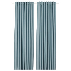 TIBAST Curtains, 1 pair, blue, 145x300 cm