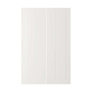 STENSUND 2-p door f corner base cabinet set, white, 25x80 cm