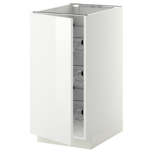 METOD Base cabinet with wire baskets, white/Ringhult white, 40x60 cm