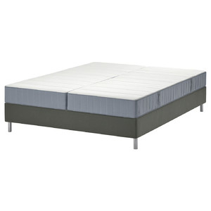 LYNGÖR Divan bed, Vesteröy firm/medium firm/light blue dark grey, 180x200 cm