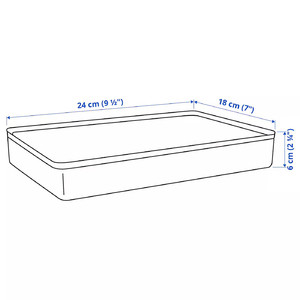 HARVMATTA Box with compartments, dark grey-beige, 24x18x6 cm